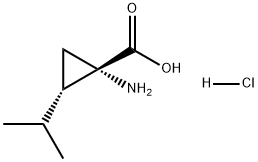 Cyclopropanecarboxylic acid, 1-amino-2-(1-methylethyl)-, hydrochloride, trans- Struktur